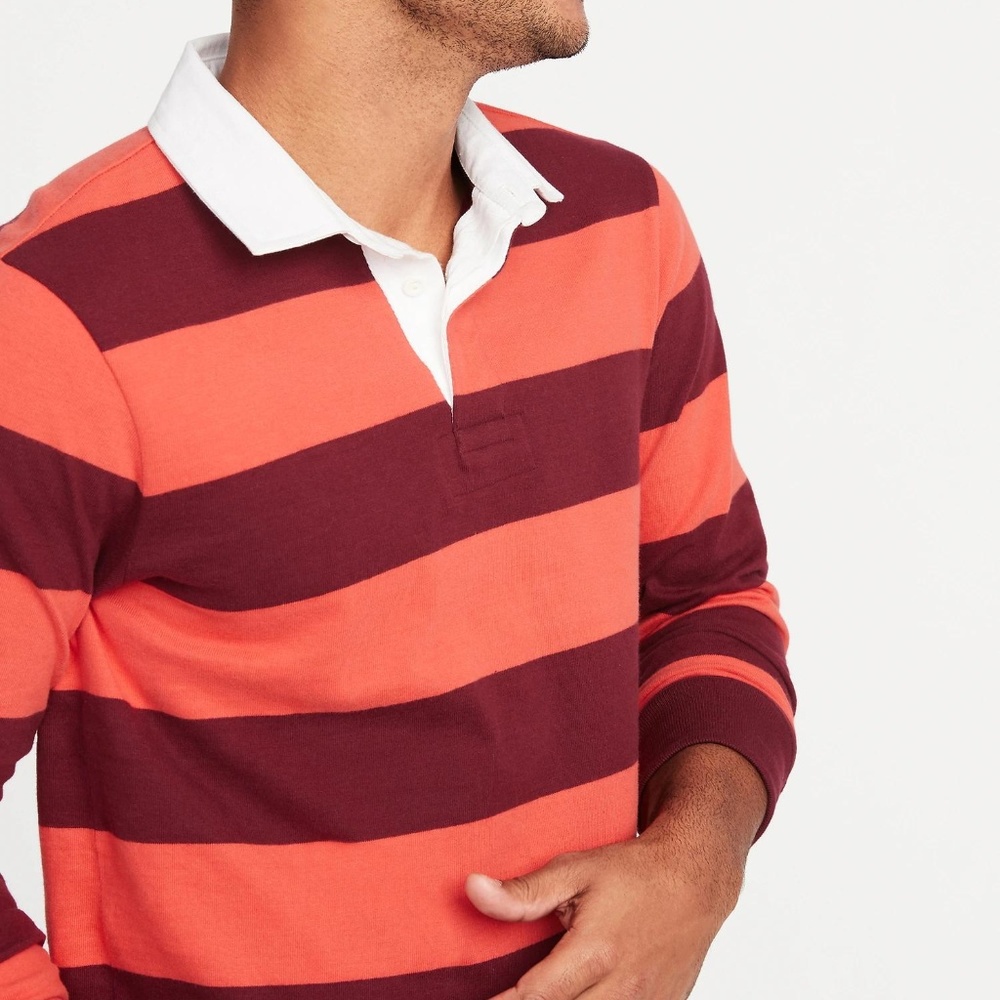 Old Navy Bold-Stripe Thick-Knit Jersey Rugby Men's - Picture 2 of 3